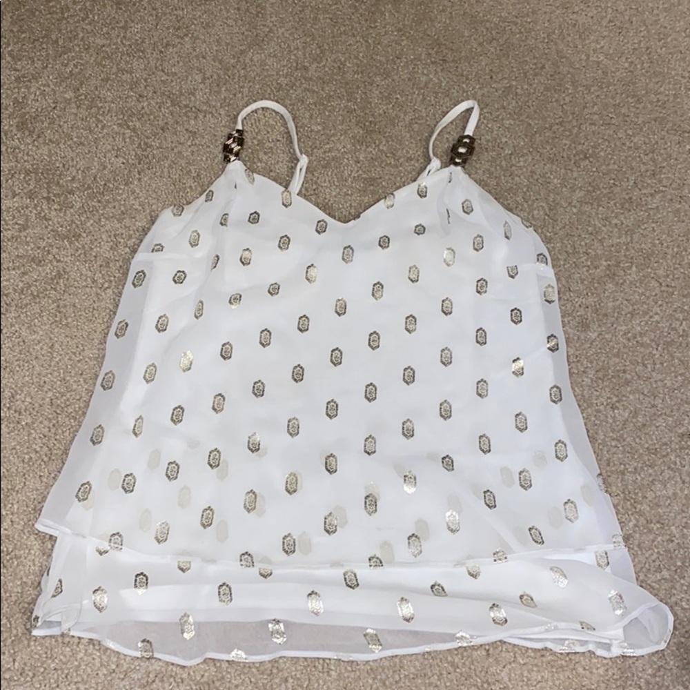 White dressy tank with design